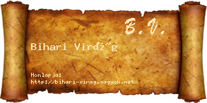 Bihari Virág névjegykártya